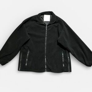 Black Tru Spec Parka Micro Fleece Zip-Up Long Sleeve Collar Jacket Size M Unisex